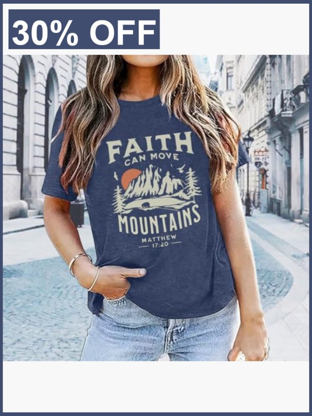 Women's Short Sleeve Crew Neck T-Shirt Cotton Tee Letter Print Casual - Picture 3 of 6